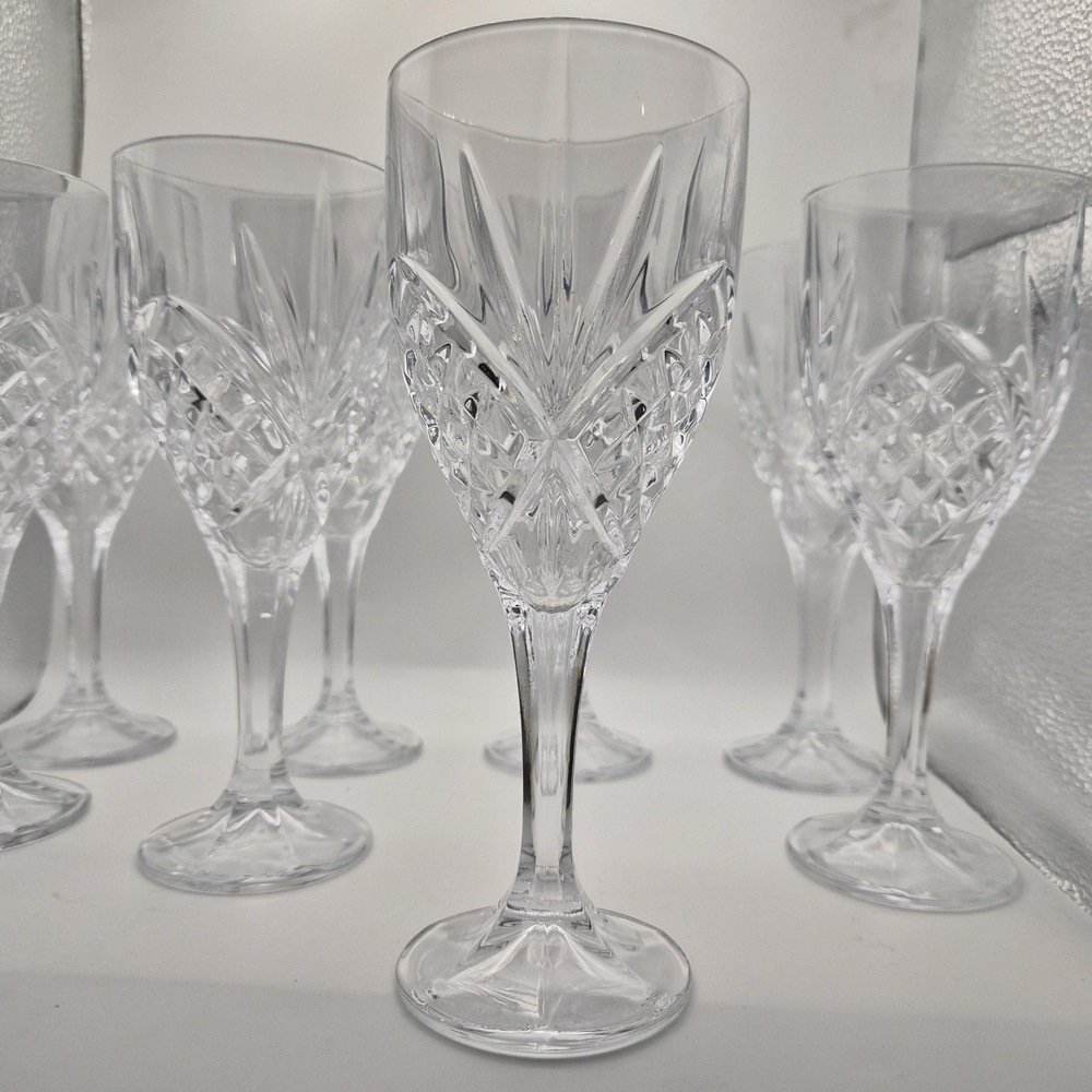 Set of 8 Shannon Crystal Designs of Ireland Wine Goblets Czech Republic Cut...